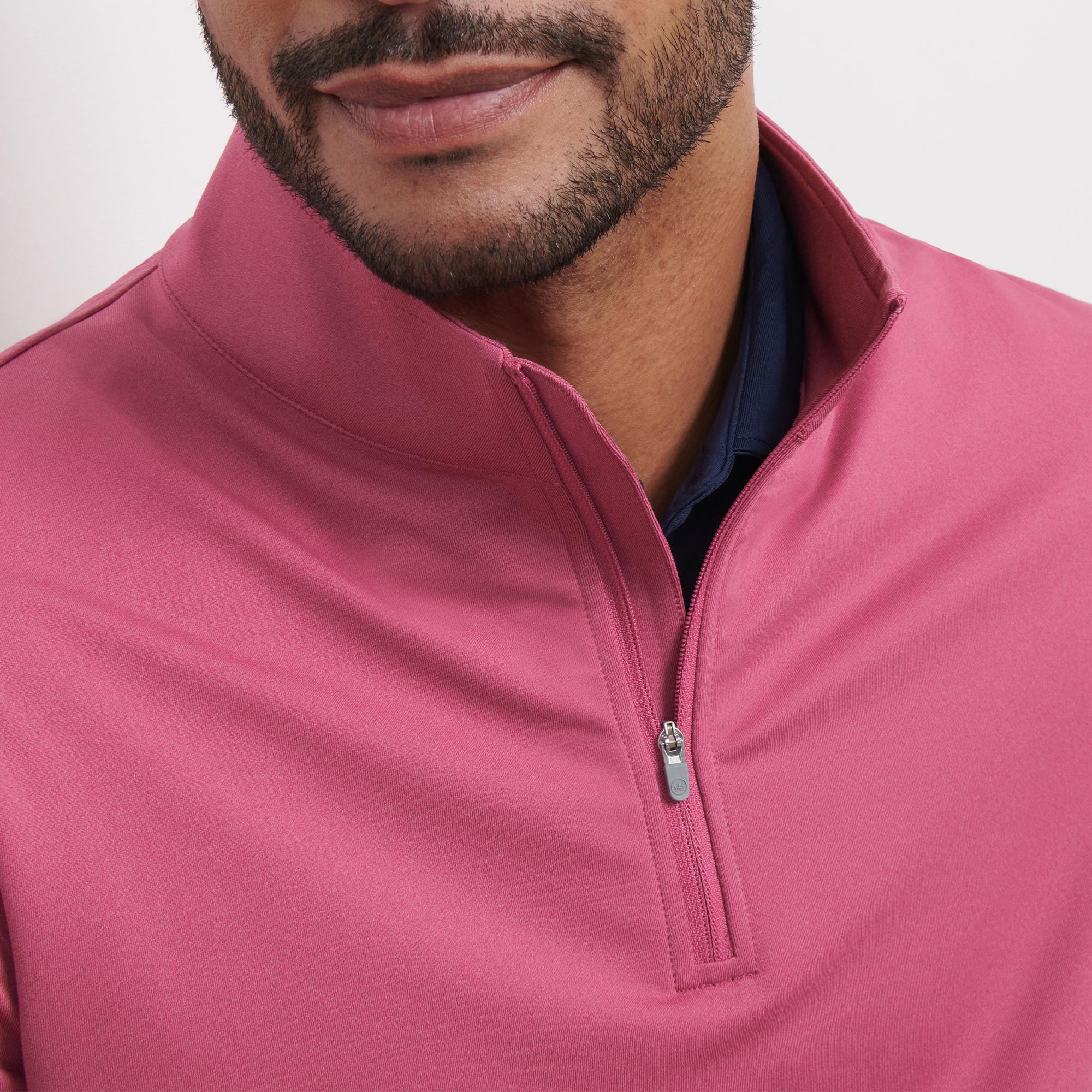 Peter Millar Perth Melange Performance Quarter Zip Mens Golf Mid Layer